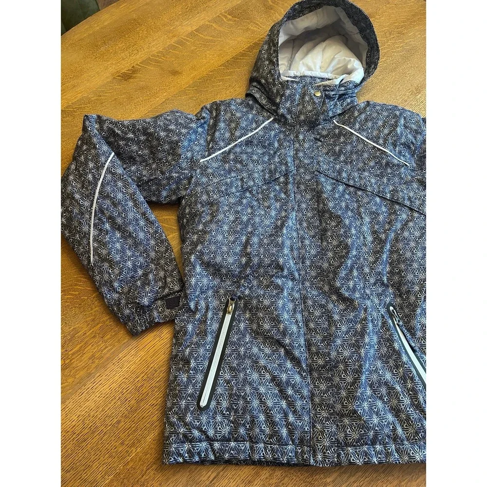 Girls Columbia Ski Jacket – Size 18/20 – Purple Snowflake – Excellent Condition